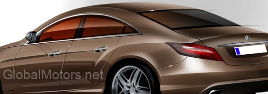 2011 mercedes benz cls illustration spy shot rendering 540x189  2011 Mercedes Benz CLS computer illustration