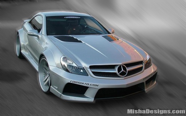 MISHA DESIGNS MERCEDES SL WIDEBODY KIT2 597x374 Misha designs wide body kit