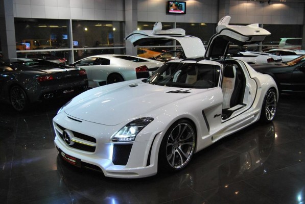 that shows a wider treatment of the FAB Design SLS AMG The white custom