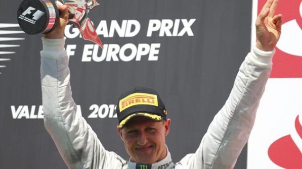 schumi podium europeanGP 597x335 F1: Schumacher Claims Podium Finish in European GP