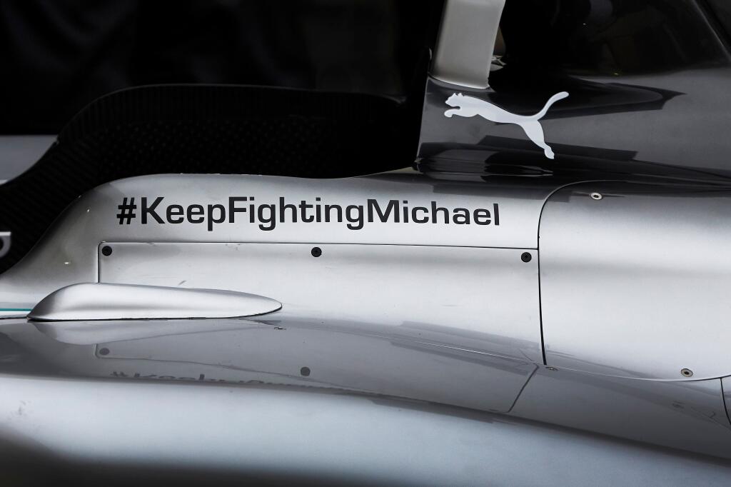 keep fighting michael on the mercedes w05