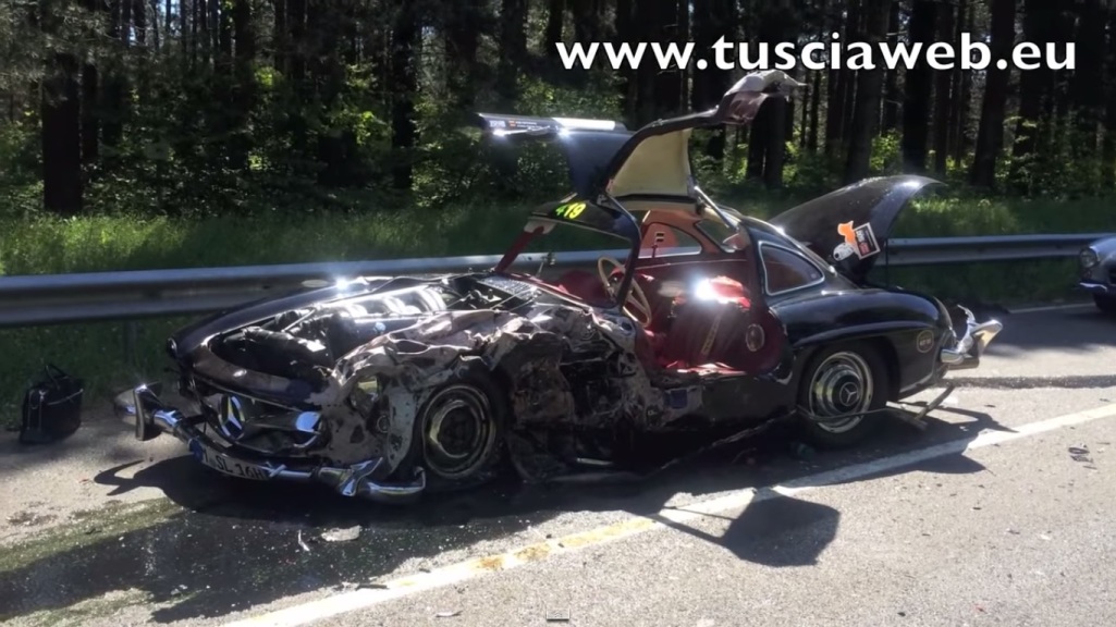 Mille Miglia Accident Wrecks 1956 Mercedes-Benz 300 SL