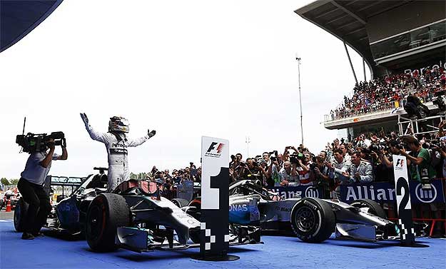 Mercedes AMG Petronas F1 driver Lewis Hamilton wins 2014 Spanish Grand Prix