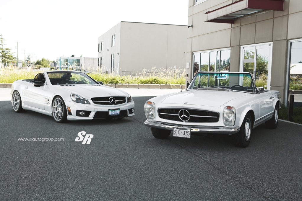 Mercedes-Benz 230SL Side-By-Side With Mercedes-Benz SL63 AMG 