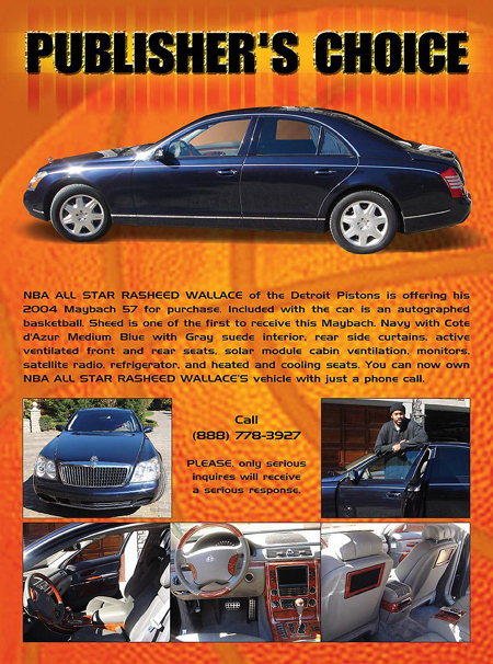 Rasheed Wallace selling his Maybach 57