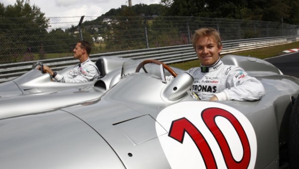 Schumacher, Rosberg Stage Silver Arrow Demos in 2012 DTM Opener