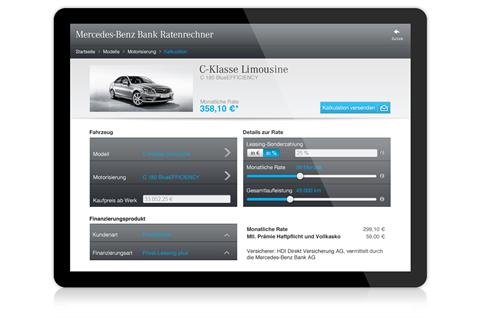 Mobile Rate Calculator by Mercedes-Benz Bank