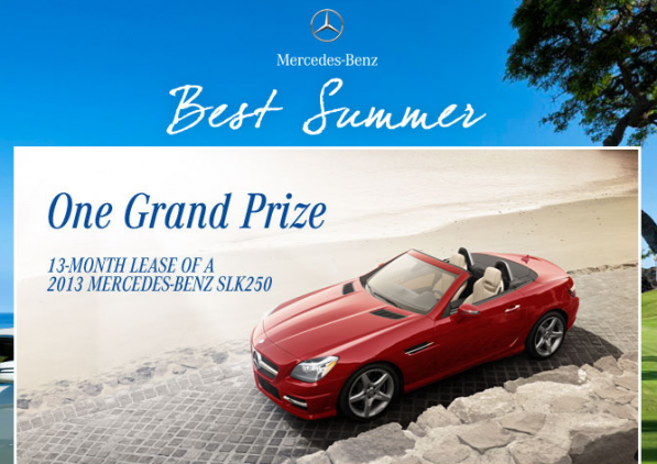 SLK 250 Lease Up for Grabs in Mercedes-Benz USA’s Best Summer Promo