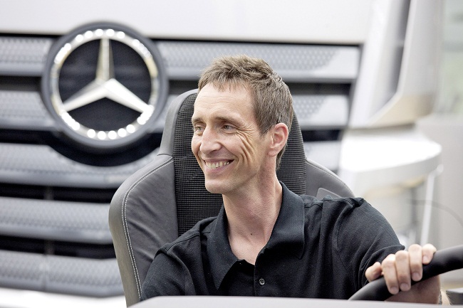 Kai Sieber, Head of Design Mercedes-Benz Vans & Trucks in front of the New Mercedes-Benz Actros