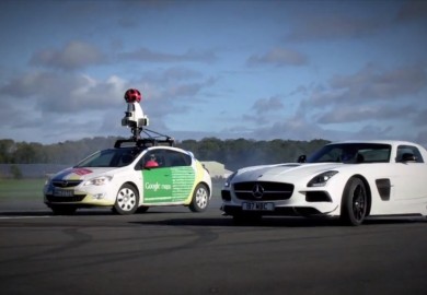 The Stig Runs Circles Around Google Street View Car With Mercedes-Benz SLS AMG Coupe