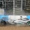 The Mercedes W05 crashes nose-first into the tyre barriers during the Jerez testing.