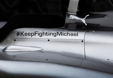 keep fighting michael on the mercedes w05