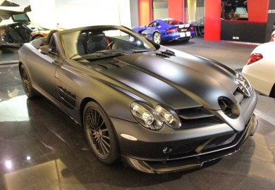 Matte Black Mercedes-Benz SLR McLaren 722 S Roadster On Display In Dubai