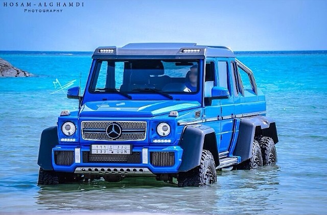 Bright Blue Mercedes Benz G63 Amg 6x6 Spotted In Saudi Arabia Benzinsider Com A Mercedes Benz Fan Blog