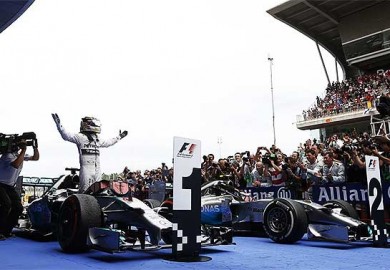 Mercedes AMG Petronas F1 driver Lewis Hamilton wins 2014 Spanish Grand Prix