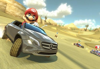 super mario driving the mercedes gla