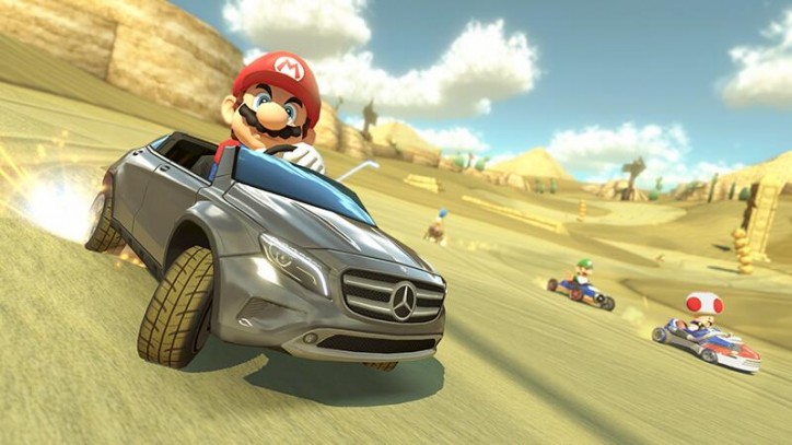 super mario driving the mercedes gla