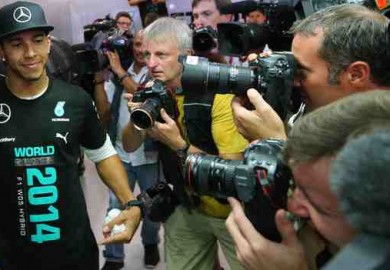 lewis hamilton dons a mercedes victory shirt