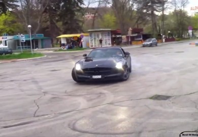 Doing Donuts With A Mercedes-Benz SLS AMG