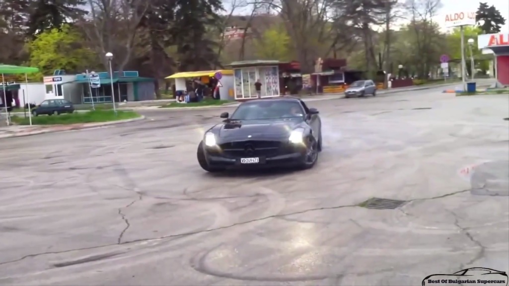Doing Donuts With A Mercedes-Benz SLS AMG