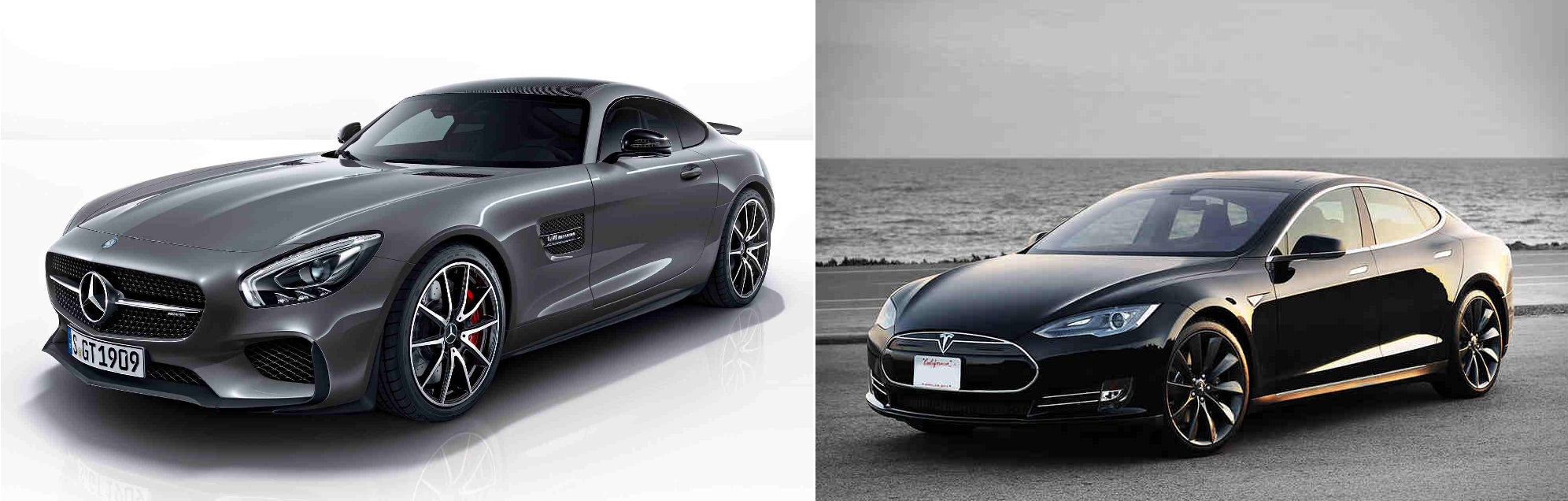 Mercedes AMG GT S Takes on the Tesla Model S P85D