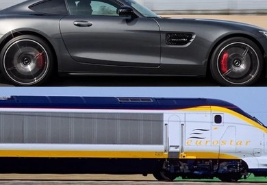 mercedes-amg gt s vs train