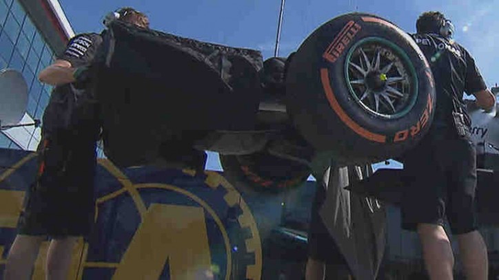 cover placed on Mercedes car