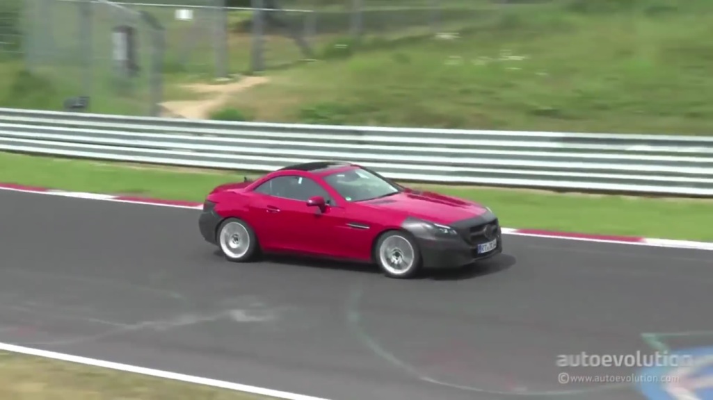 Camouflaged Red Mercedes-Benz SLC Seen At Nürburgring