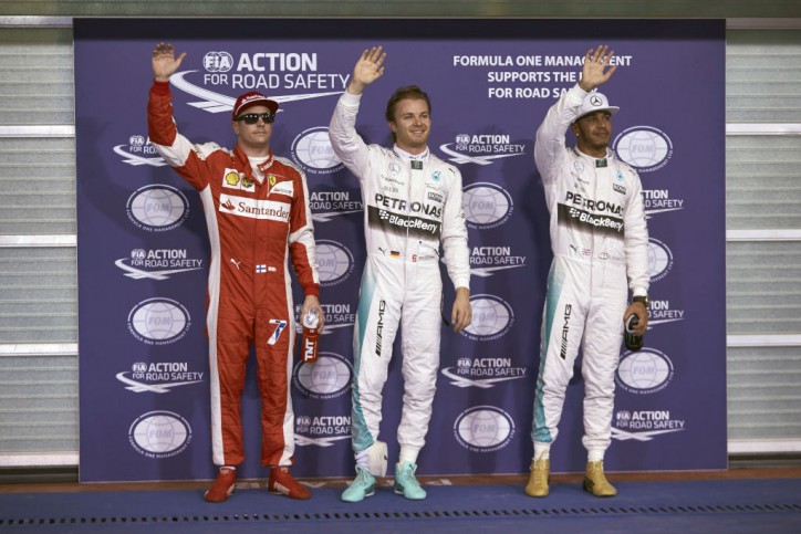 2015 Abu Dhabi GP - Mercedes - Nico Rosberg Lewis Hamilton Kimi Raikkonen