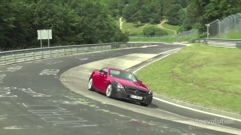 Camouflaged Red Mercedes-Benz SLC Seen At Nürburgring