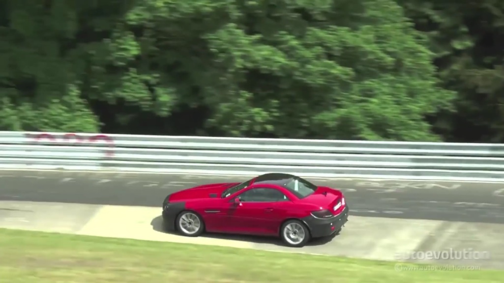 Camouflaged Red Mercedes-Benz SLC Seen At Nürburgring