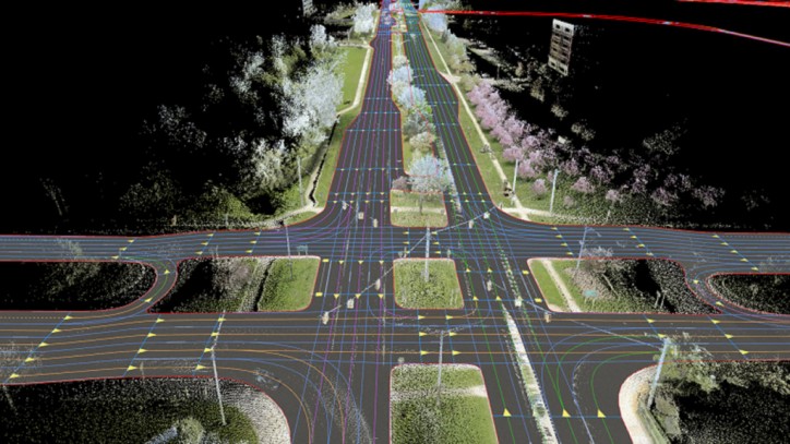 A high-definition map image of a motorway in Michigan