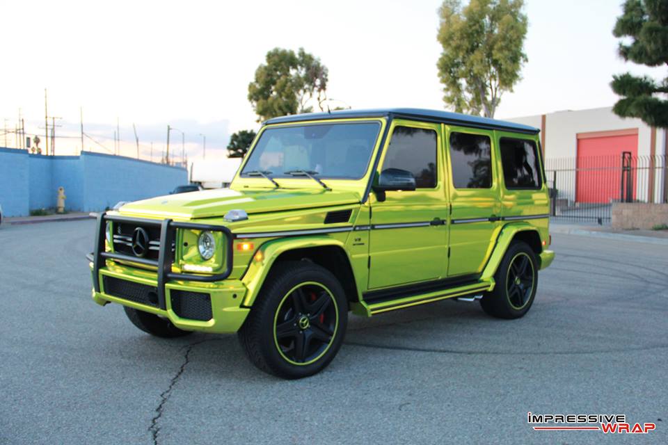 Impressive Wrap Gives Mercedes-Benz G63 A Lime Green Chrome Wrap