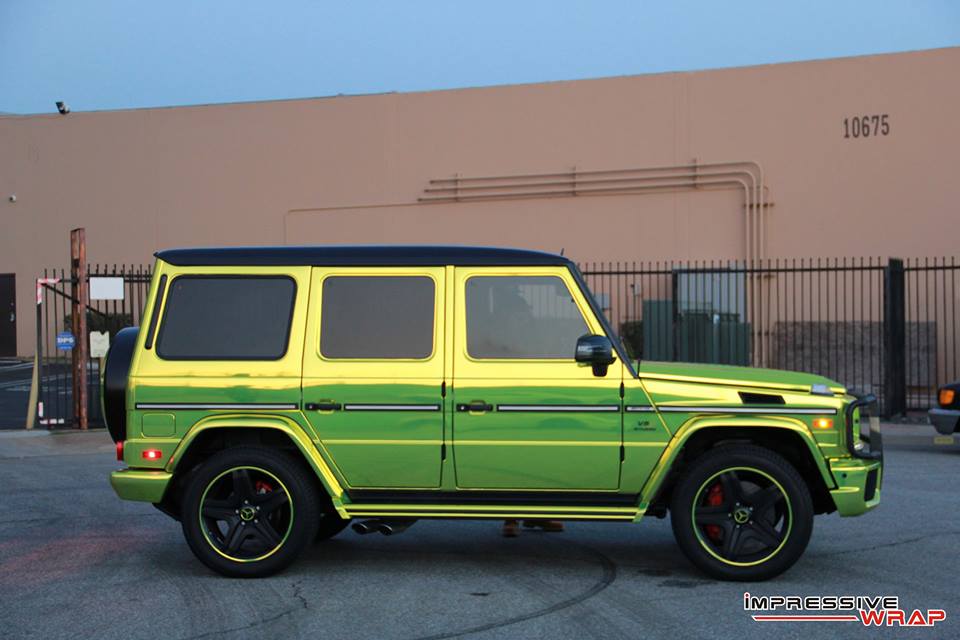 Impressive Wrap Gives Mercedes-Benz G63 A Lime Green Chrome Wrap