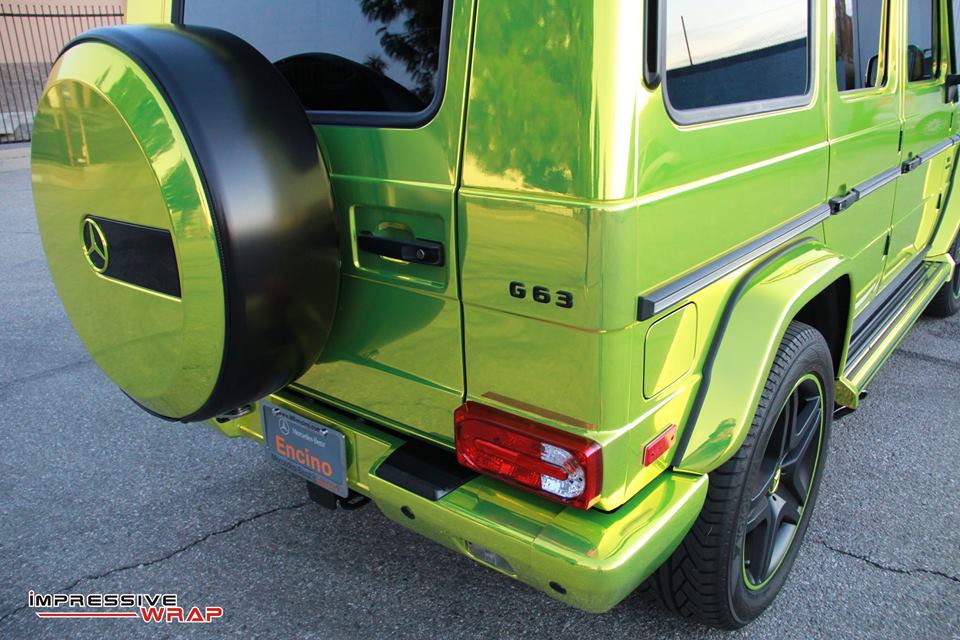 Impressive Wrap Gives Mercedes-Benz G63 A Lime Green Chrome Wrap