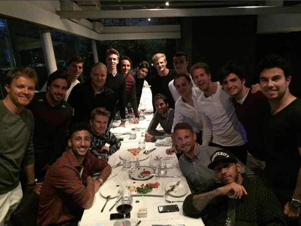hamilton and rosberg with other f1 drivers