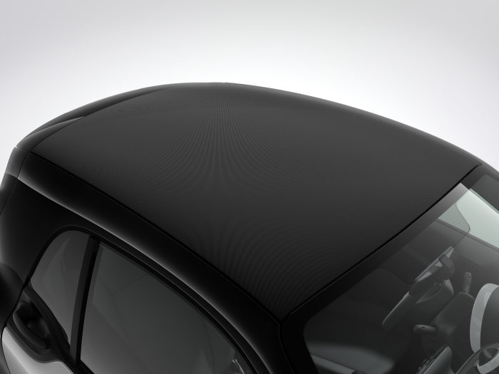 smart fortwo 2016, Volldach mit Stoffbezug in schwarz smart fortwo 2016, soft-top look roof
