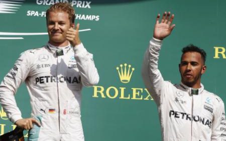 Nico Rosberg Lewis Hamilton 2016 Belgian Grand Prix