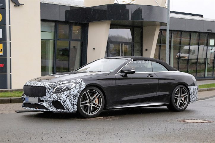 A spy shot of the Mercedes-AMG S63 Cabriolet.