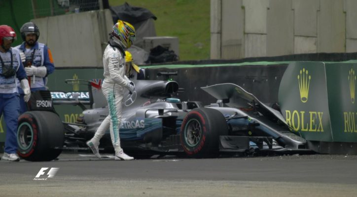 Hamilton crashes at Brazilian GP qualifying