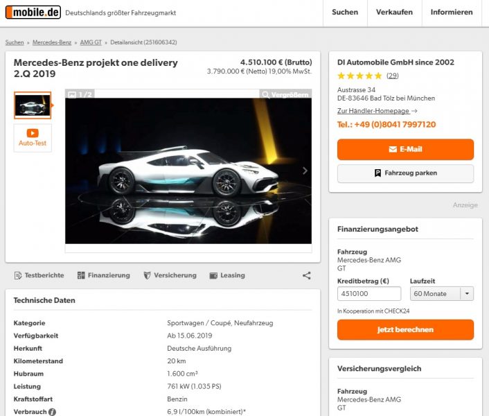Do You Want to Own a Mercedes-AMG Project One?