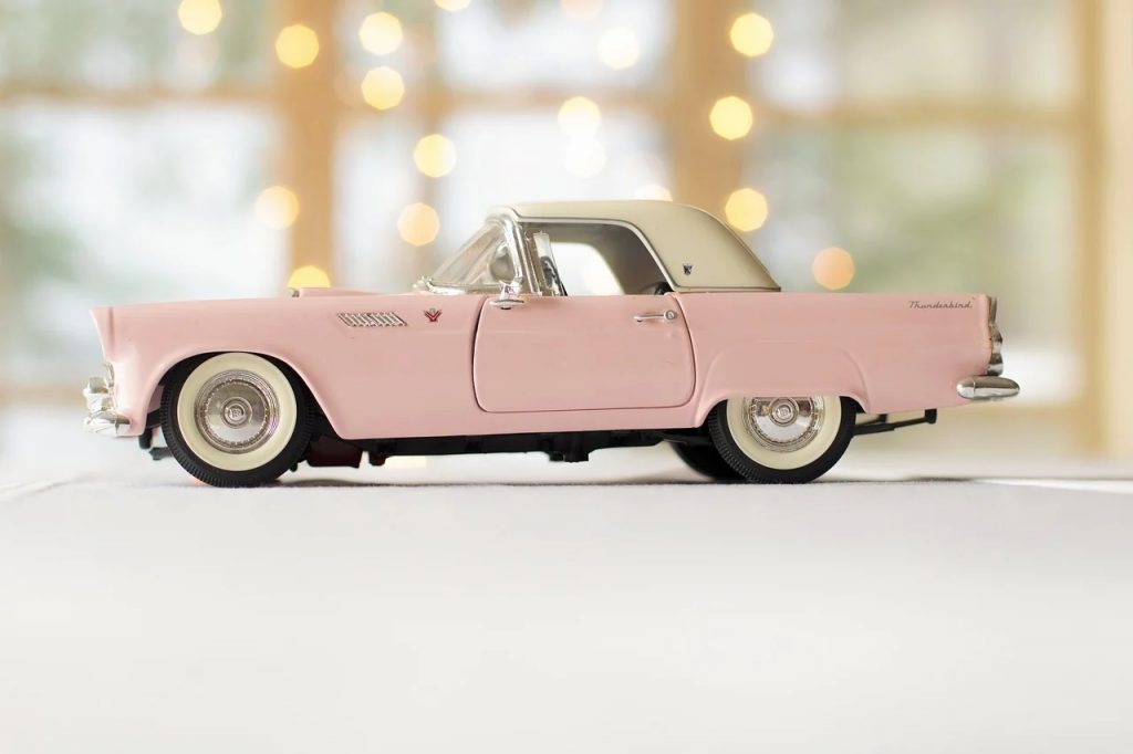 Car, Pink Car, Thunderbird, Drive, Driving, Vintage