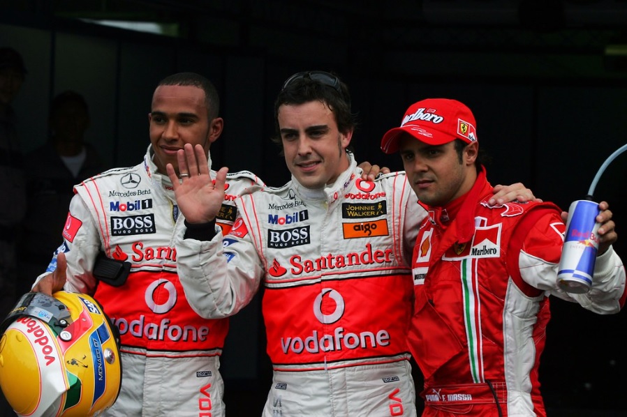 Lewis Hamilton, Fernando Alonso, Felipe Massa